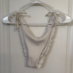 Hollister White Ribbed Bikini Bottom